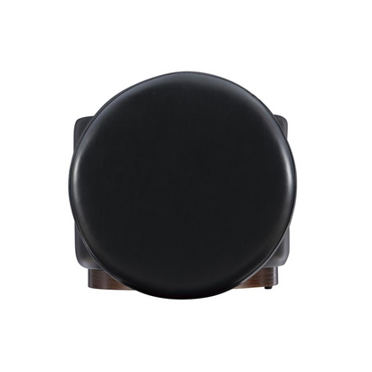 Start2Finish black PU storage ottoman with cushioned top and spacious interior for versatile seating and storage.