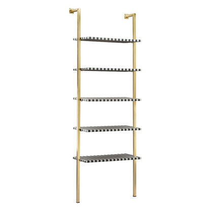 Colorful zebra-shaped shelf from Start2Finish featuring multicolor stripes, mounted on a wall for decorative storage.