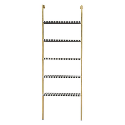 Colorful Zebra Shelf by Start2Finish with multicolored wooden slats and zebra design, perfect for stylish storage or display.