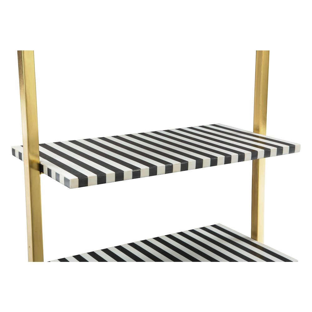 Colorful zebra-shaped shelf by Start2Finish, featuring multicolor stripes and a playful design for children&