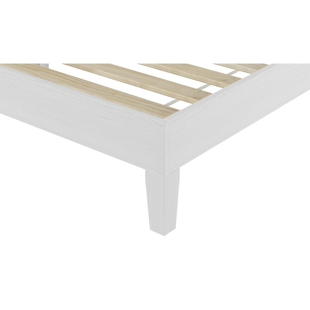 Start2Finish Nix Solid Wood King Platform Bed in white with clean lines and a sturdy wooden frame.