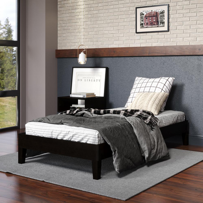 Start2Finish Nix solid wood platform bed in black with a sleek, modern design and sturdy construction.