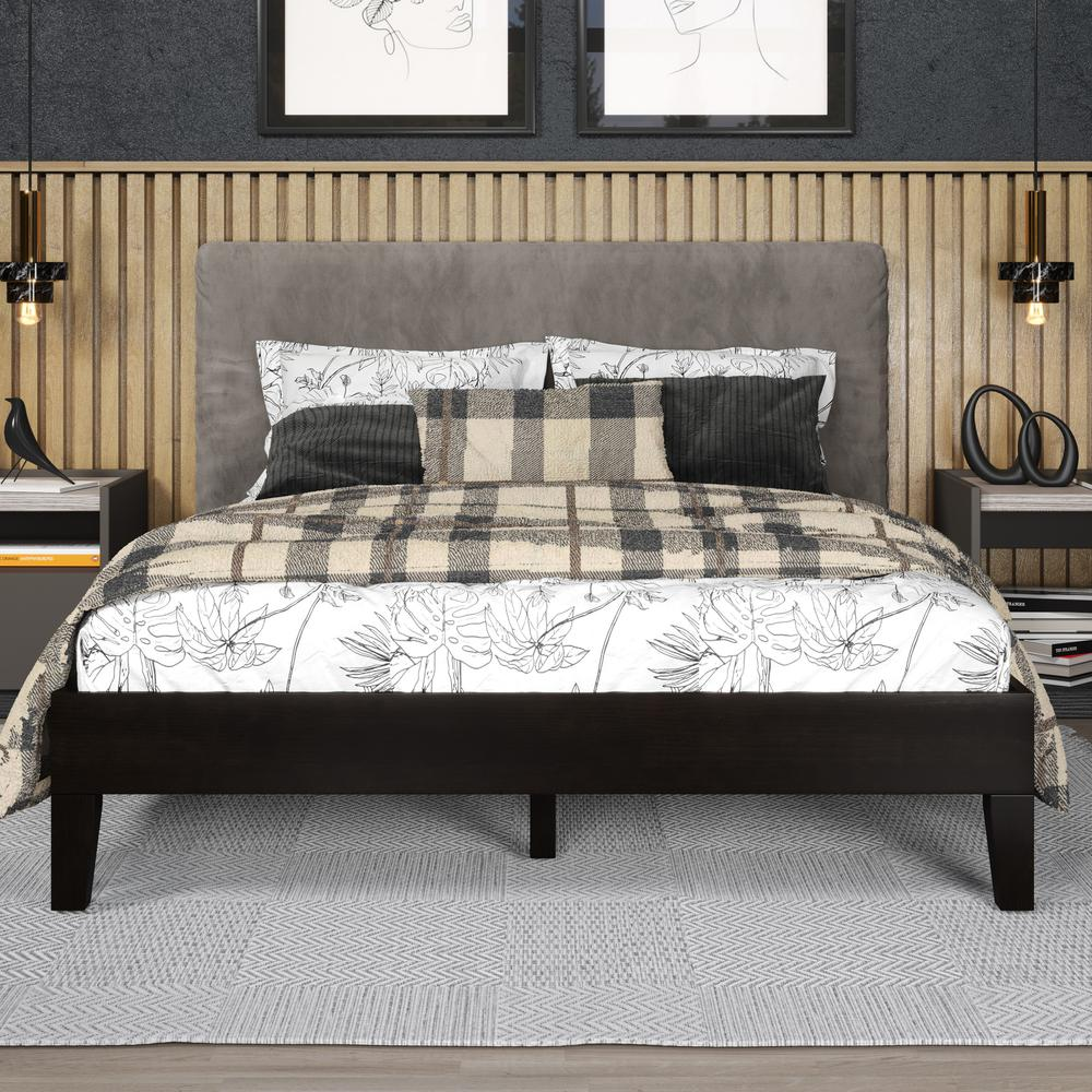 Start2Finish Nix solid wood full platform bed in black with sleek, modern design and sturdy construction.