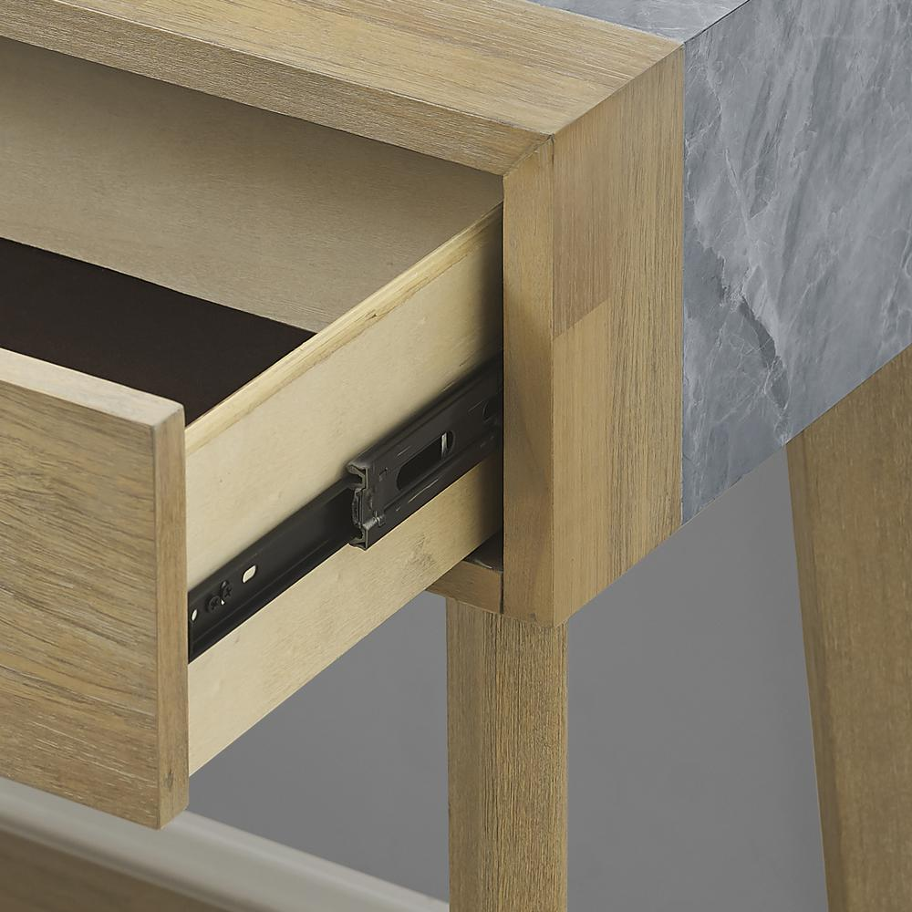 Calgary Sintered Stone Inlay Side Table by Start2Finish, featuring a sleek design with a stone inlay surface and modern legs.