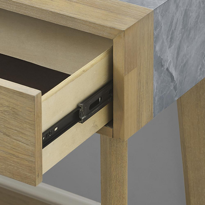 Calgary Sintered Stone Inlay Side Table by Start2Finish, featuring a sleek design with a stone inlay surface and modern legs.