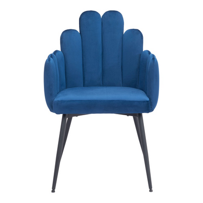 Set of two navy blue Noosa Dining Chairs by Start2Finish, featuring modern design and wood legs for stylish dining room seating.