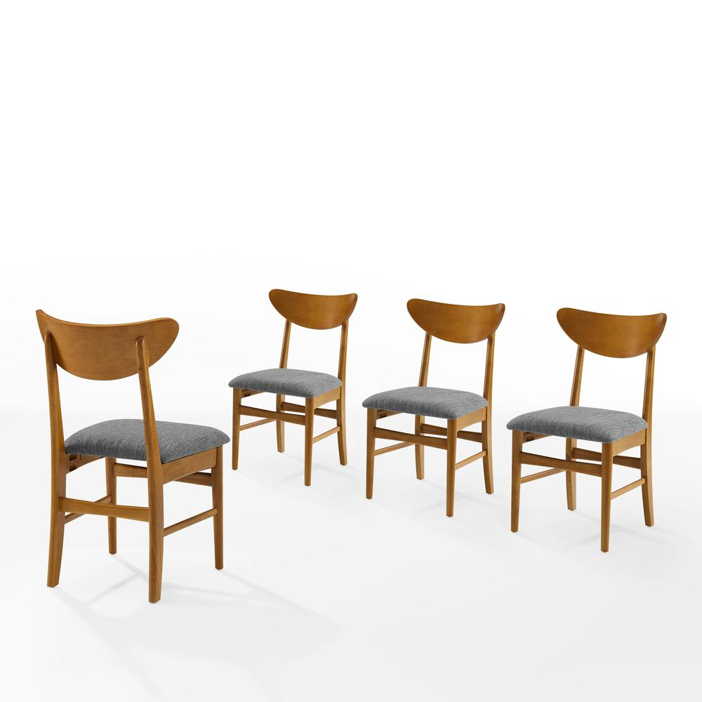 Four wooden dining chairs from the Landon 4-Piece Set by Start2Finish, featuring classic design and natural wood finish.