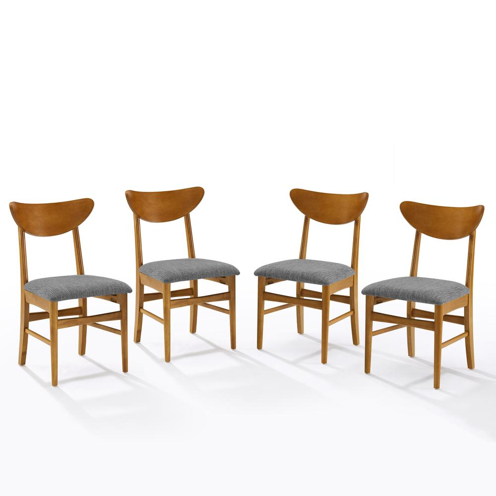 Four wooden dining chairs from the Landon 4-Piece Set by Start2Finish, featuring natural finish and classic design.