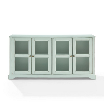 Start2Finish Holbrook glass door sideboard with sleek wood finish and modern design, featuring glass-paneled doors and spacious interior.