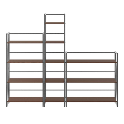 Start2Finish Isa 3-Piece Shelving Set in graphite and walnut with modern designs and sturdy wooden shelves.