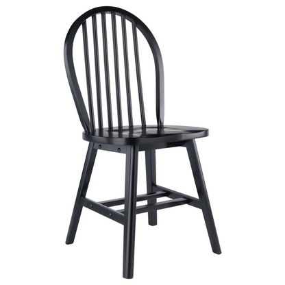 Black Windsor 2-piece chair set by Start2Finish, featuring classic design and sturdy wooden construction.