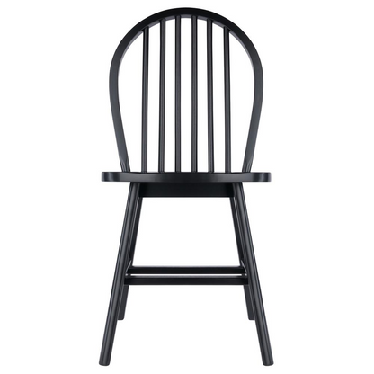 Black Windsor 2-piece chair set by Start2Finish, featuring classic wooden chairs with curved backs and comfortable seats.