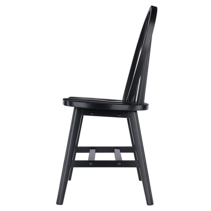Pair of black Windsor 2-piece chair set by Start2Finish, featuring classic spindle back design and wooden legs.