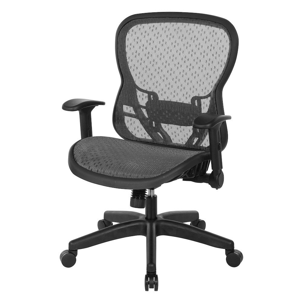 Start2Finish Deluxe R2 SpaceGrid Back Chair with ergonomic mesh seat and adjustable armrests for comfortable office seating.