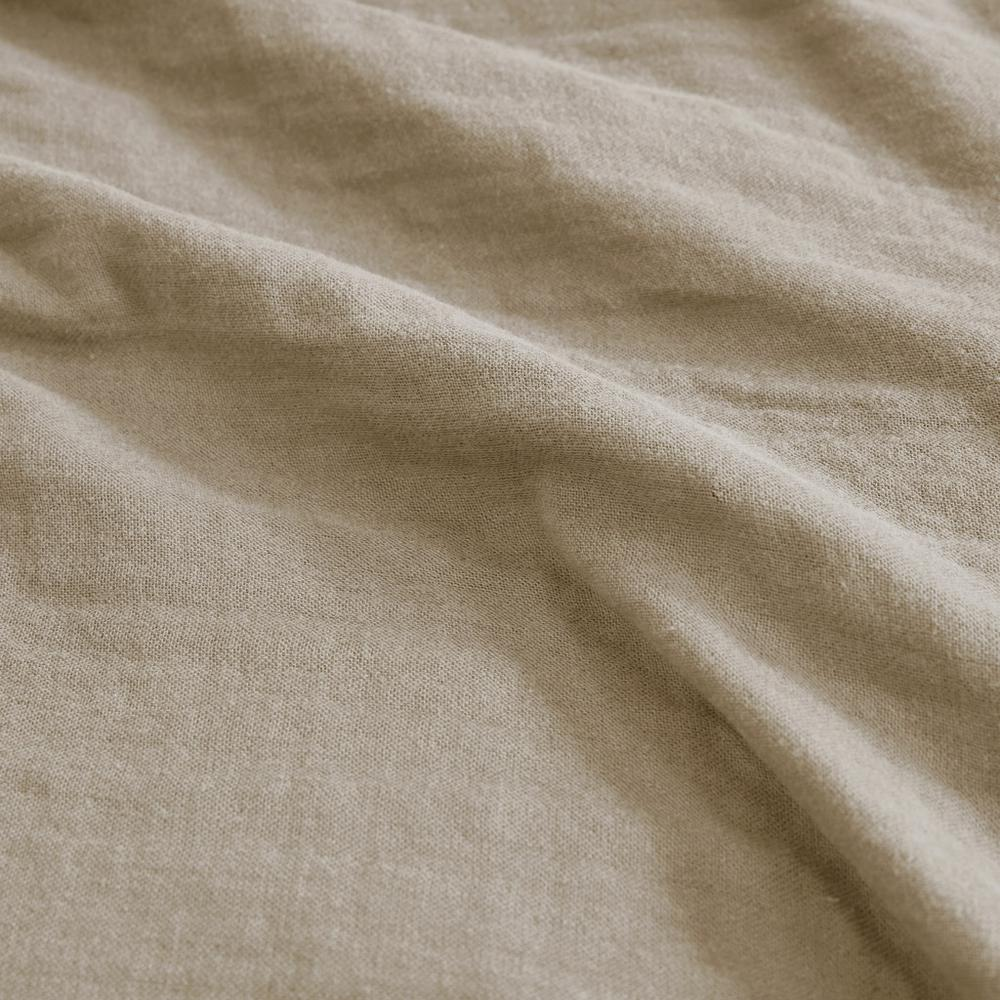 Start2Finish lightweight cotton gauze blanket in tan, showing soft, breathable 100% cotton fabric with a gentle drape.