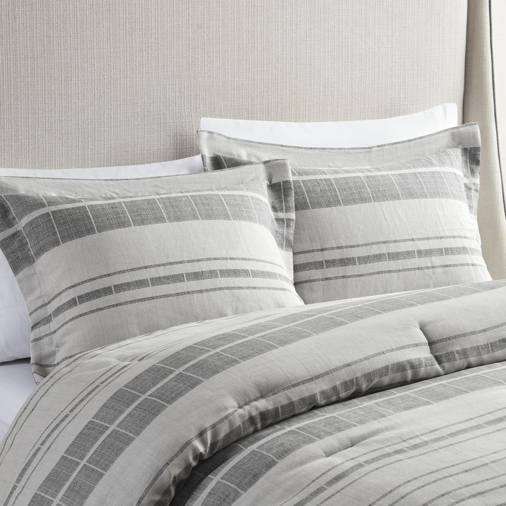 Start2Finish 4-piece stripe comforter set with matching throw pillow, featuring bold striped design for a cozy bedroom look.