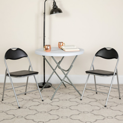 Set of 2 padded metal folding chairs by Start2Finish, featuring cushioned seats and sturdy foldable metal frames.