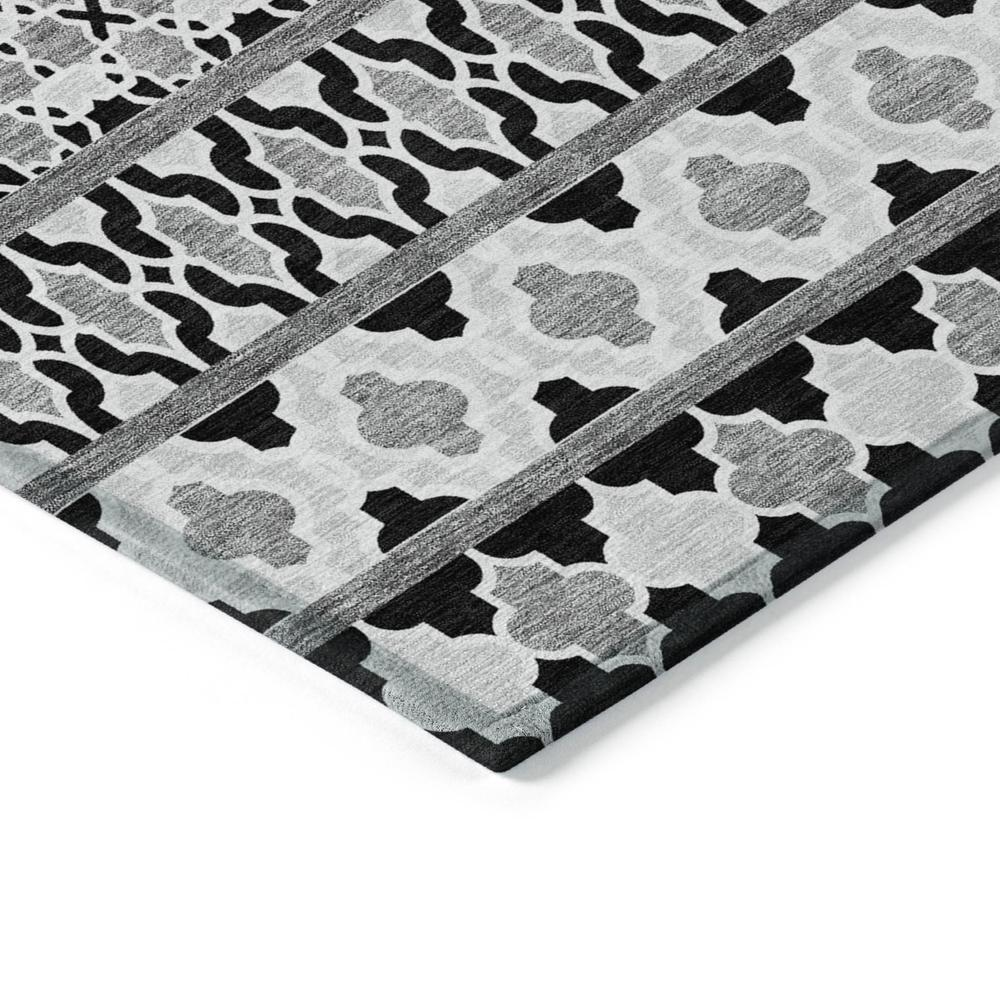 Start2Finish Chantille ACN726 black 9x12 rug with intricate pattern and plush texture, displayed on a neutral floor.
