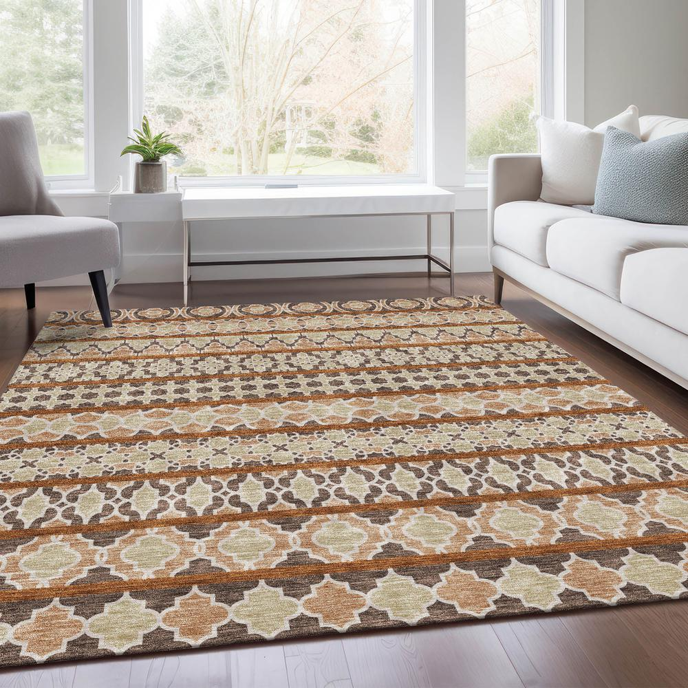 Start2Finish Chantille ACN726 brown 9x12 rug with a soft, plush texture and intricate pattern for adding warmth to living spaces.