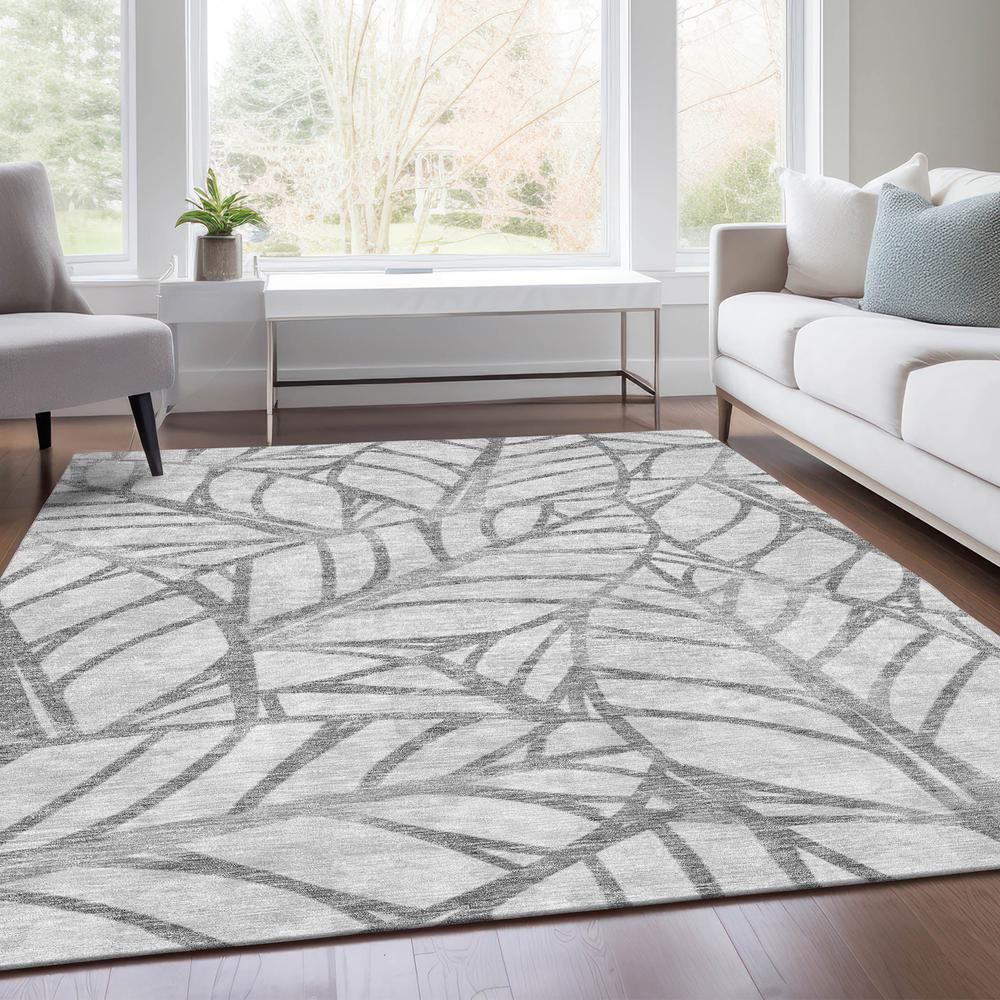 Gray Chantille ACN741 10x14 rug from Start2Finish with intricate patterns and soft texture, shown laid out on a flat surface.