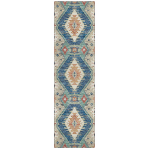 Machine Washable Indoor/Outdoor Chantille ACN2210 Navy 2'3" x 7'6" Runner Rug