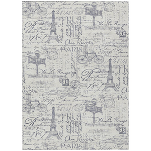 Machine Washable Indoor/Outdoor Chantille ACN2209 Ivory 3' x 5' Rug