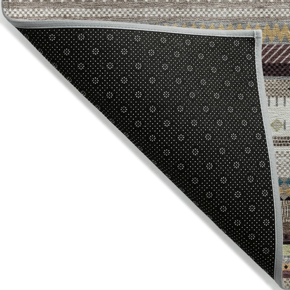 Start2Finish indoor/outdoor Chantille brown rug, 8x10 feet, machine washable, with intricate woven pattern on a flat surface.