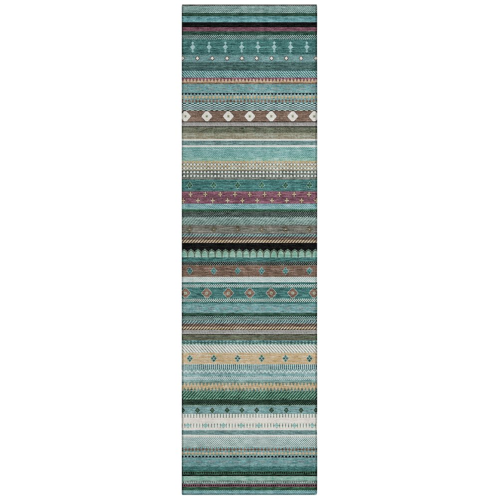 Start2Finish teal indoor/outdoor Chantille ACN2218 runner rug, machine washable, 2&