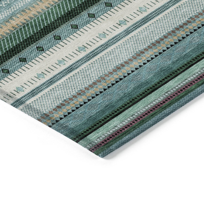 Start2Finish teal indoor/outdoor Chantille ACN2218 runner rug, machine washable, 2&