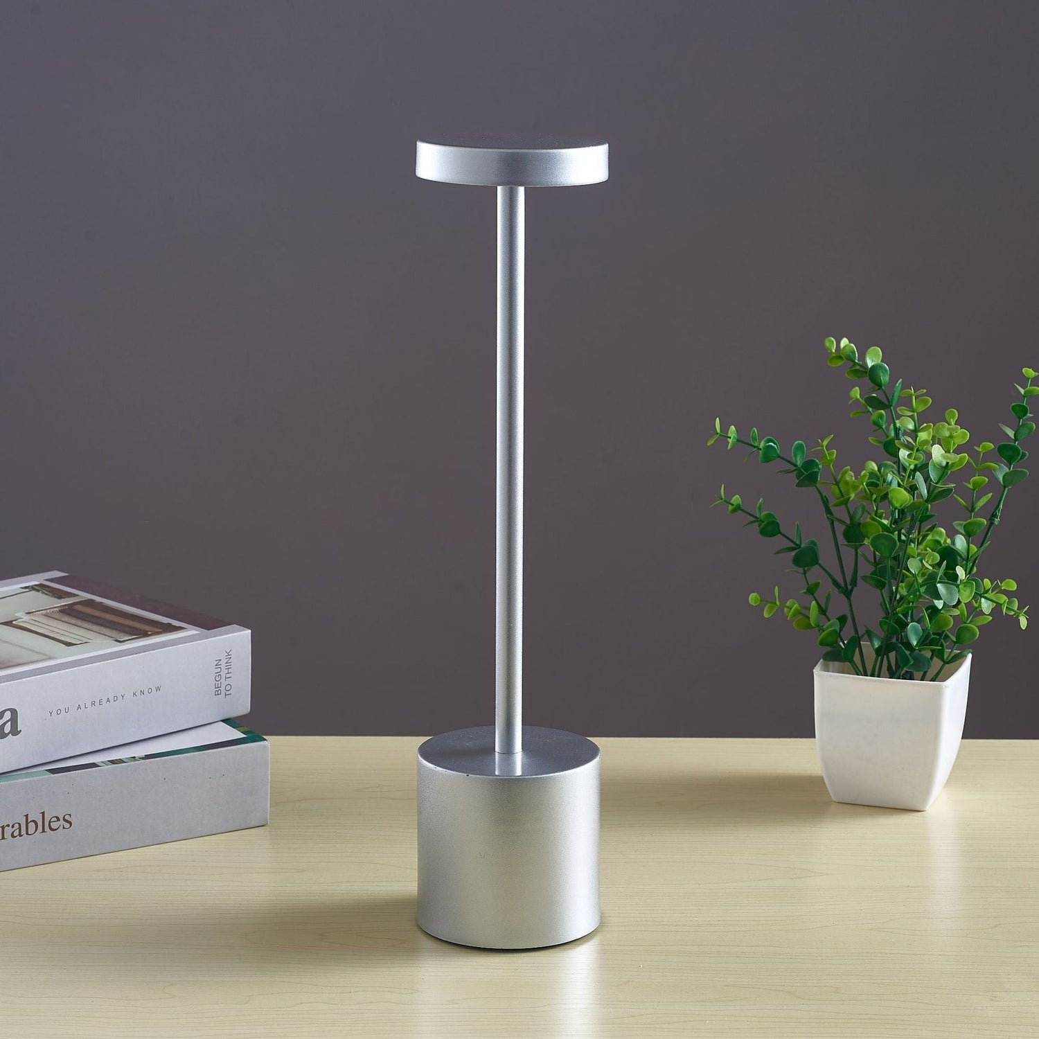 Maroon Asteria Nordic I-shaped bedroom LED touch bar lamp providing modern lighting, with a sleek design and adjustable touch controls.