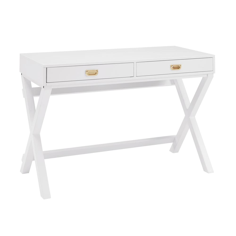 Peggy White Start2Finish writing desk with a smooth surface and clean design, ideal for home office or study space.