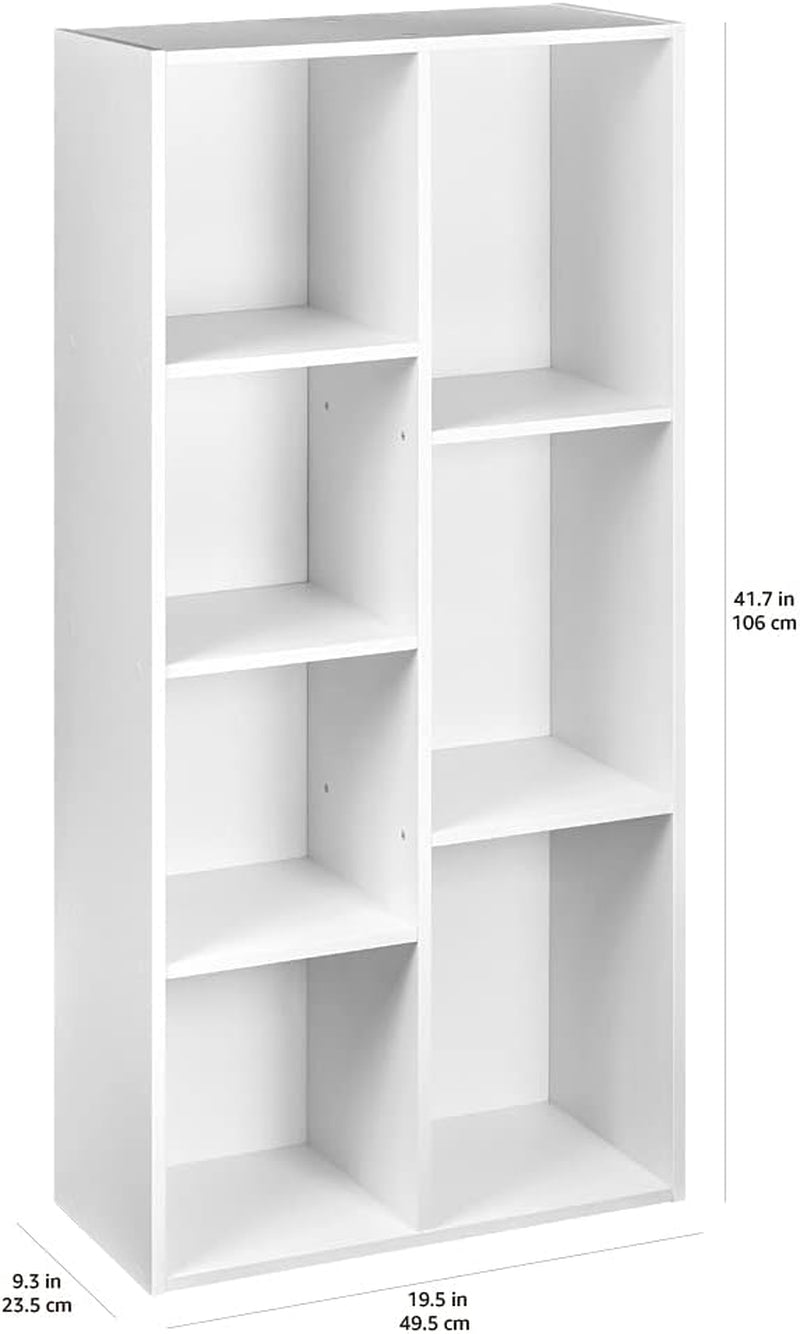 White 7 Cube Organizer Bookcase Storage Shelves Unit