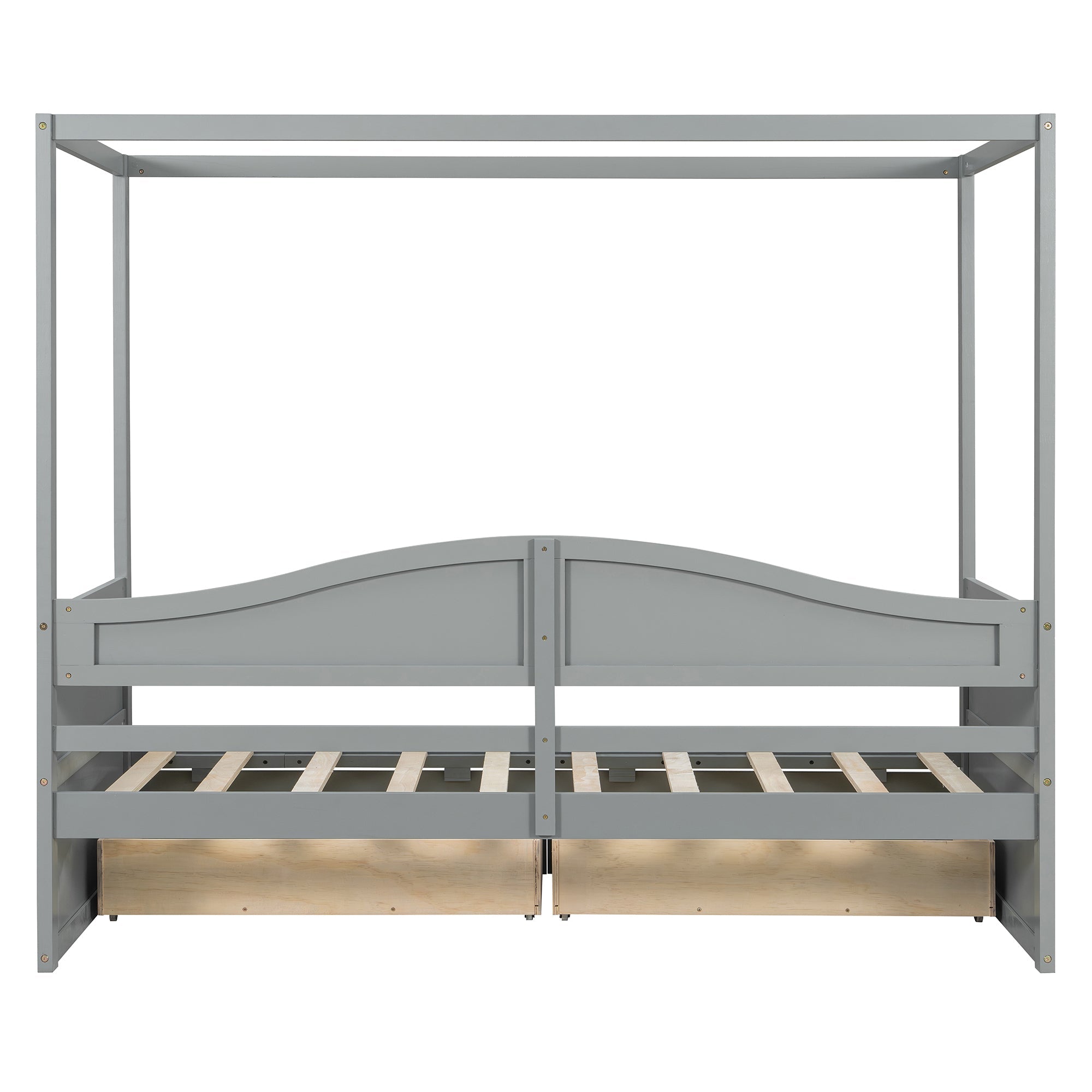 Twin Size Canopy Day Bed with 2 Drawers, Canopy Bed Frame for Bedroom