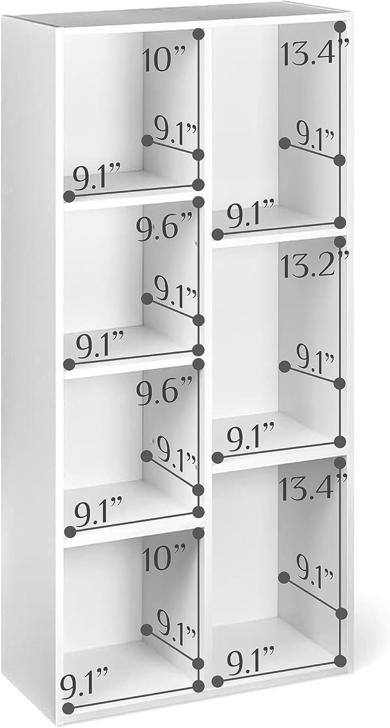 White 7 Cube Organizer Bookcase Storage Shelves Unit