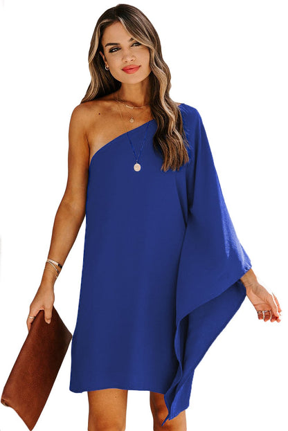 Side To Side One Shoulder Statement Mini Dress