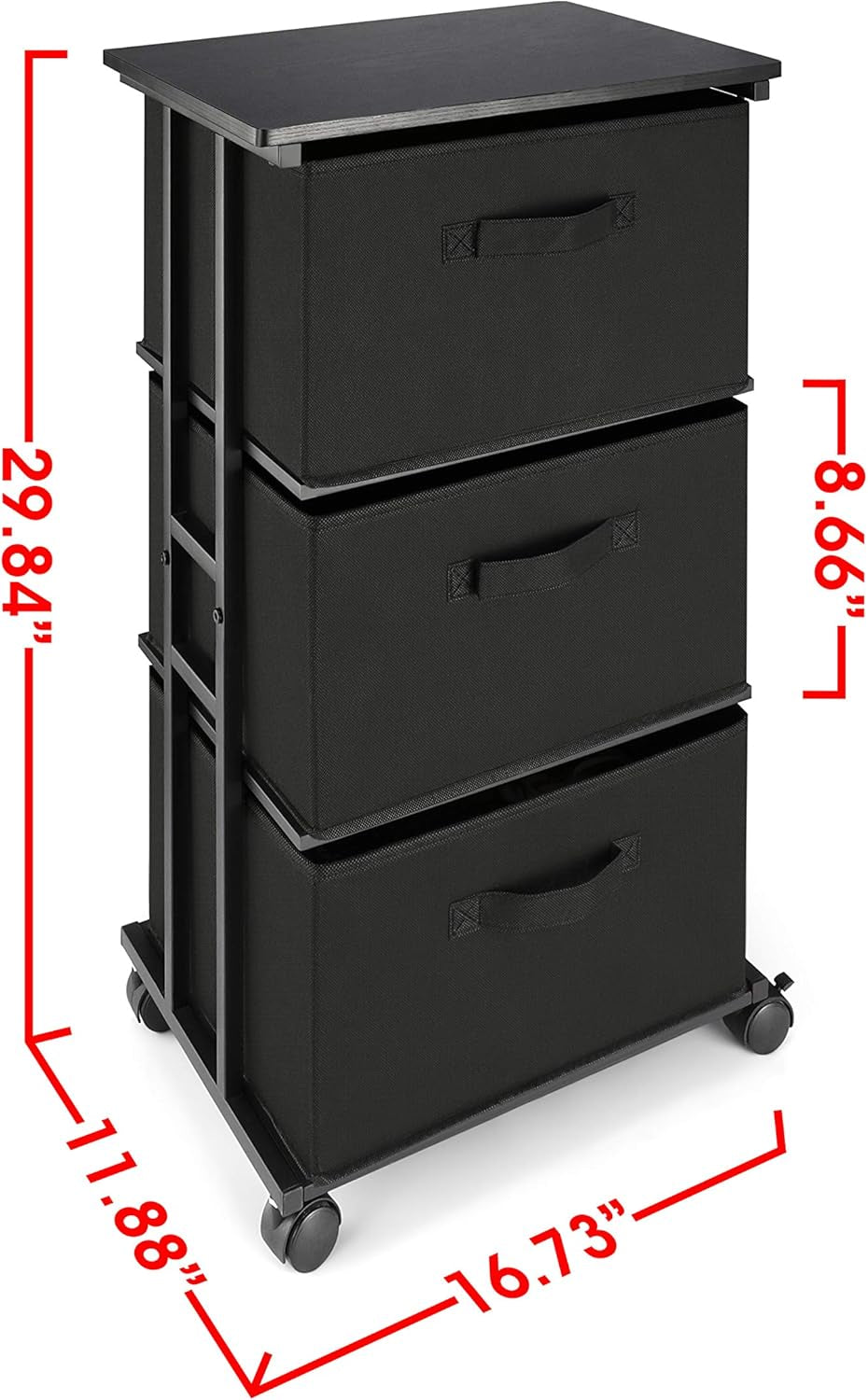 Black 3 Drawer Dresser For Bedroom And Hallway Organization