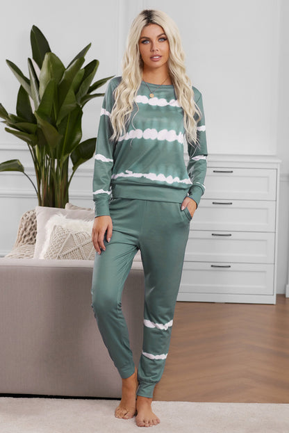 Lavender Pallas army green tie-dye stripes women&