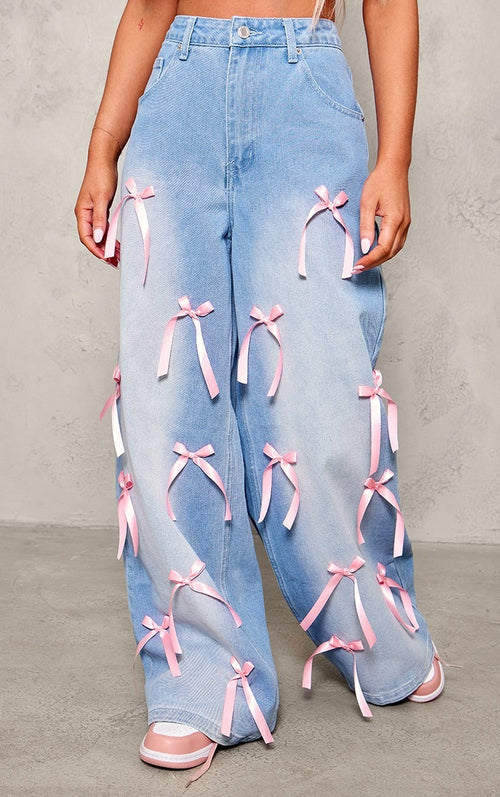 Bow High Waist Wide Leg Jeans – Haute Edition 25
