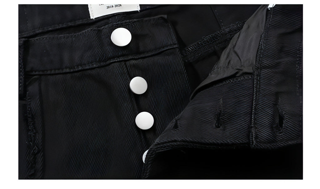UrbanEase™ High Street Dark Solid Black Vintage Jeans Men
