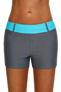 Mint Waistband Faux Denim Sports Shorts