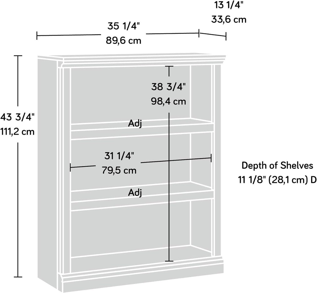 3 Shelf Bookcase In Lintel Oak Finish For Living Room