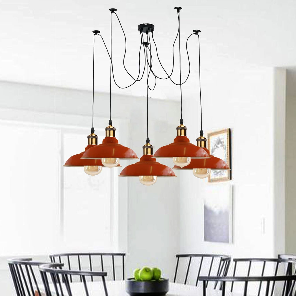 Industrial Spider Adjustable Multi Arm Pendant Light 5-Light E27~3399