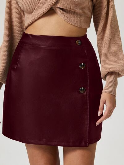 MUNSIEUR Buttoned High Rise Mini Skirt - Luxury Designer Skirt for