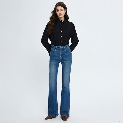 Carmine Juneberry fashionable stretch skinny jeans for women, showing a close-up of the fitted denim with front pockets and belt loops.