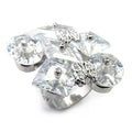 7X350 Rhodium 925 Sterling Silver Ring with AAA