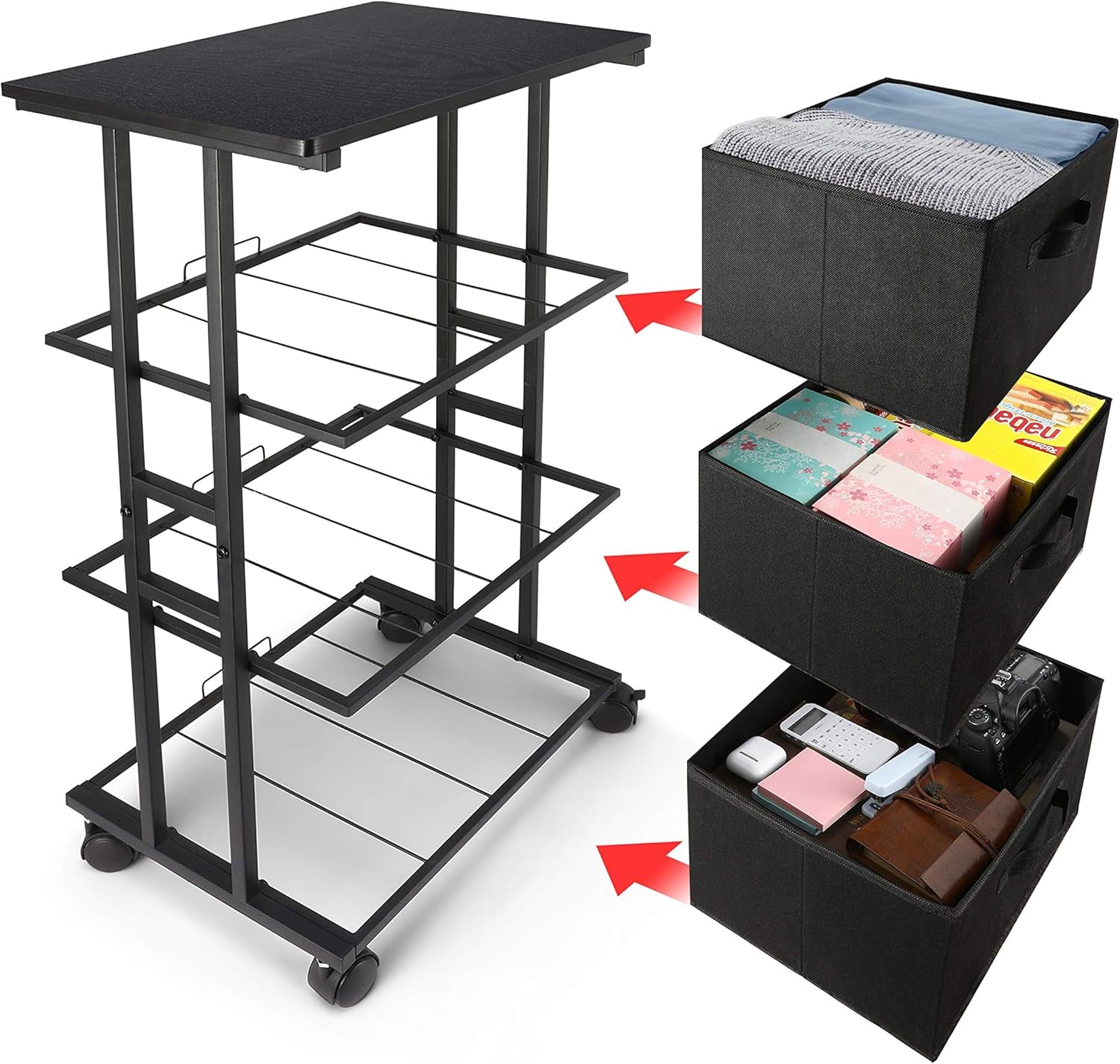 Black 3 Drawer Dresser For Bedroom And Hallway Organization