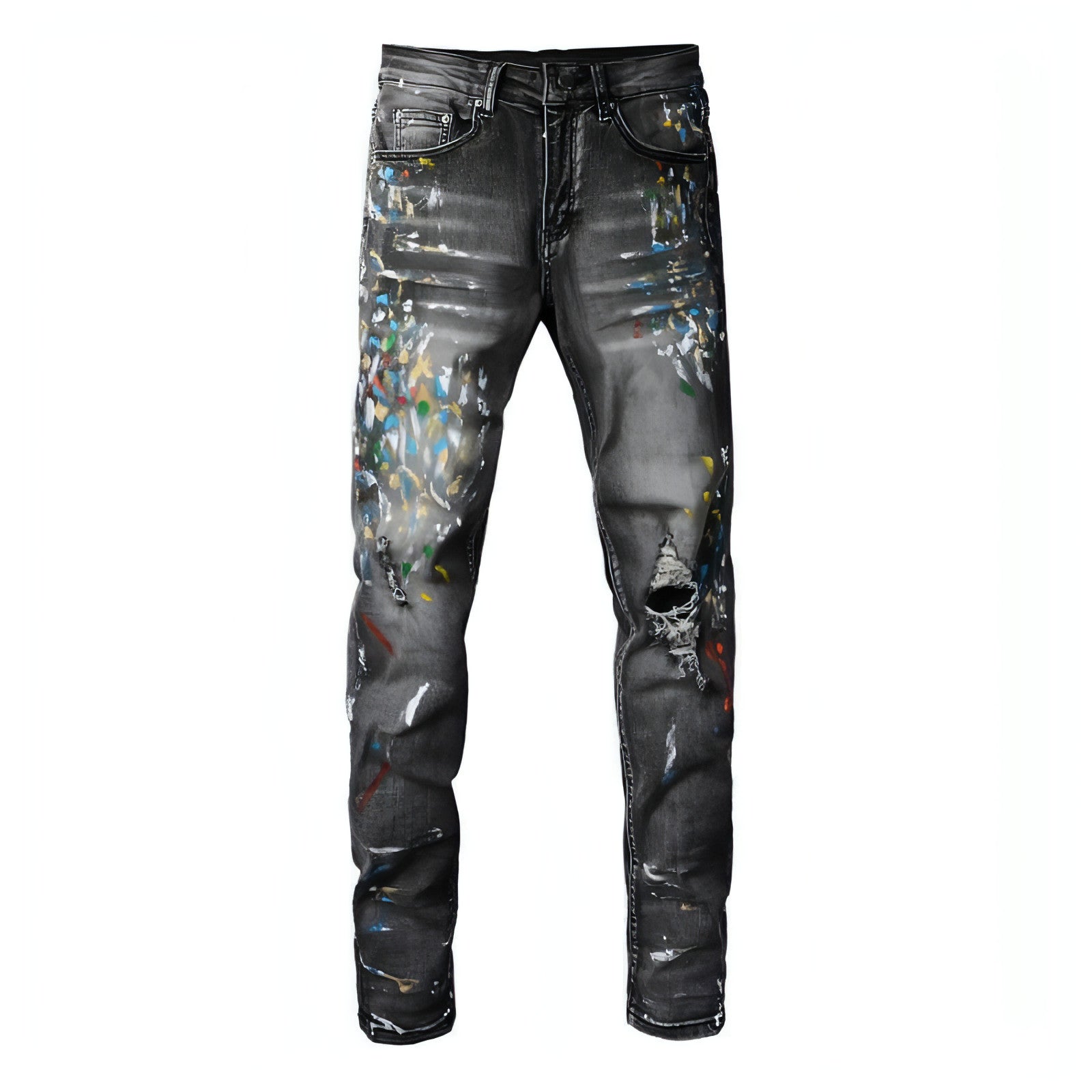 DenimDare™ Washed Elastic Slim Fitting Gray Jeans For Men