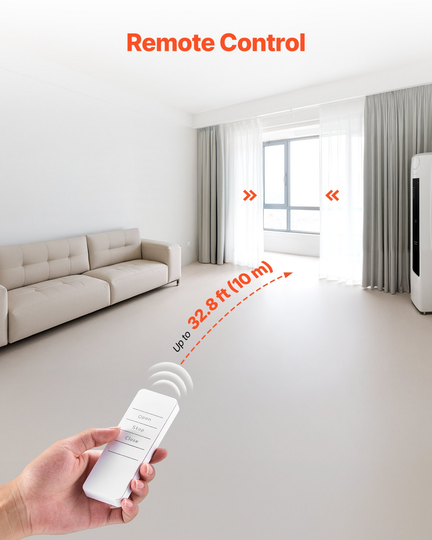 Start2Finish VEVOR automatic curtain opener 2-pack with remote, hub, and app control for smart Roman rods and U/I rails.