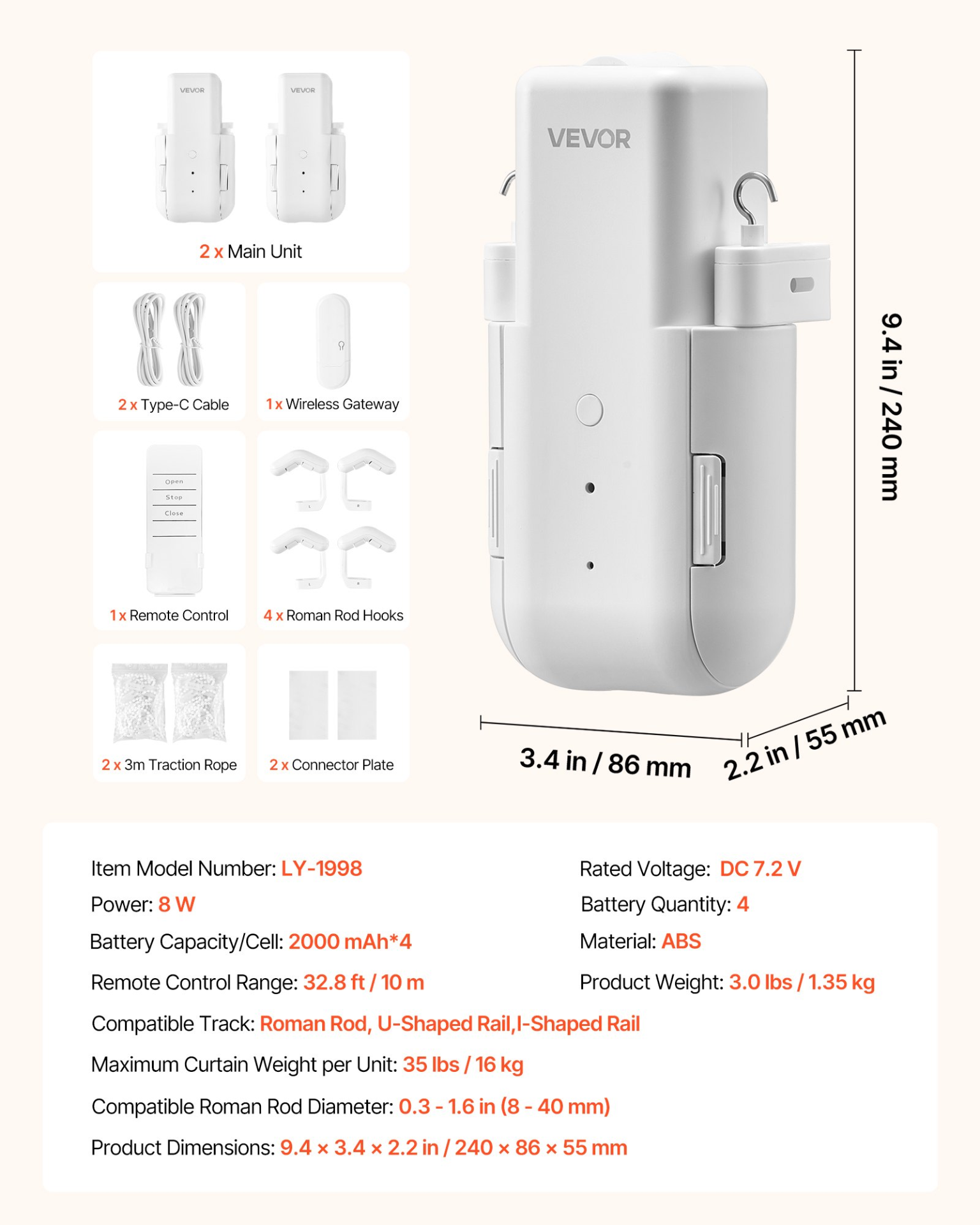 Start2Finish VEVOR automatic curtain openers with remote and app control, compatible with Alexa and Google Home, for Roman rods and U/I rails.