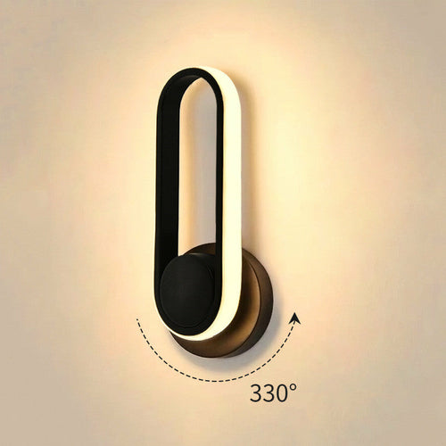 Maroon Asteria indoor bedroom wall lamp with rotatable acrylic LED light fixture, modern lighting for bedroom decor.